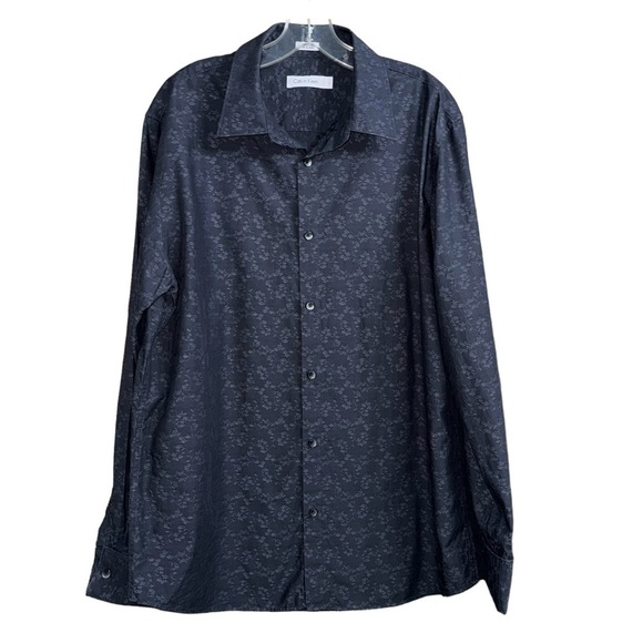Calvin klein (EUC) 100% Cotton Men’s Long Sleeve Button Up Shirt, Size Large - Picture 2 of 10